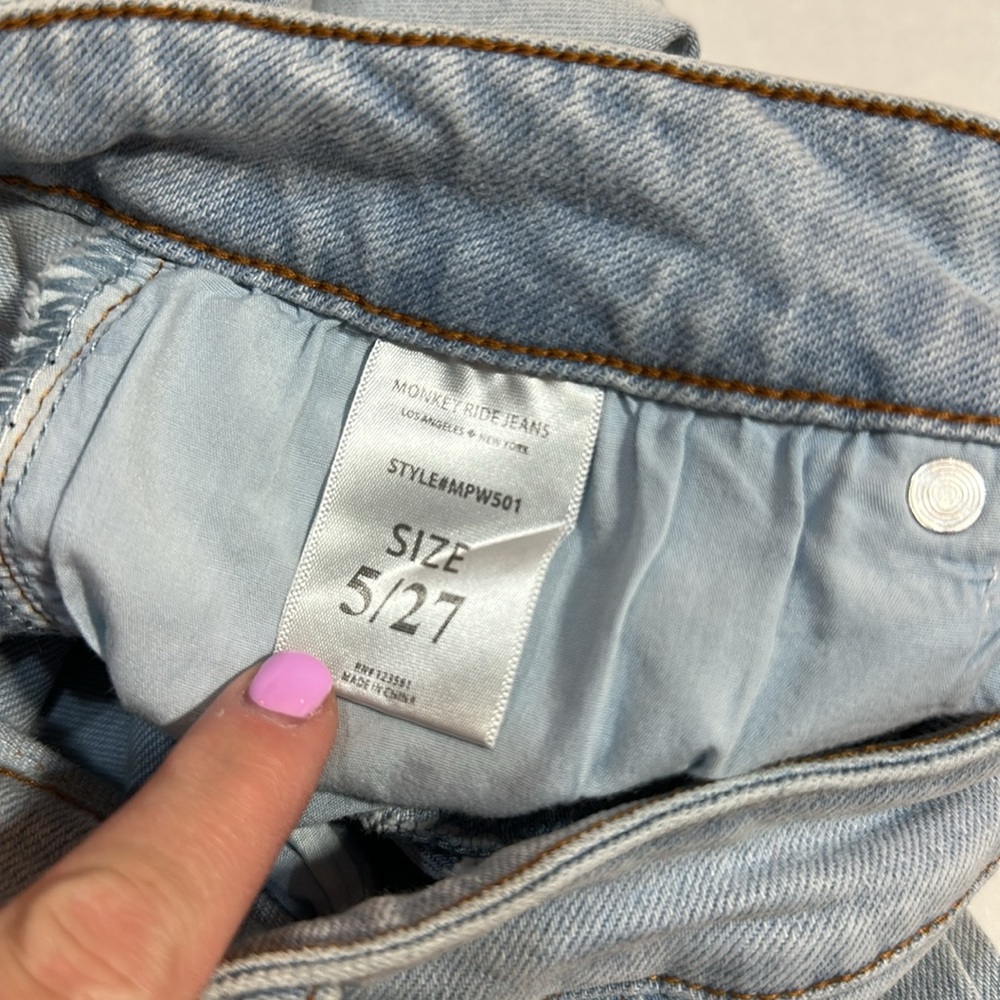 Monkey Ride Jeans Light Blue Women's Jeans - Picture 4 of 12